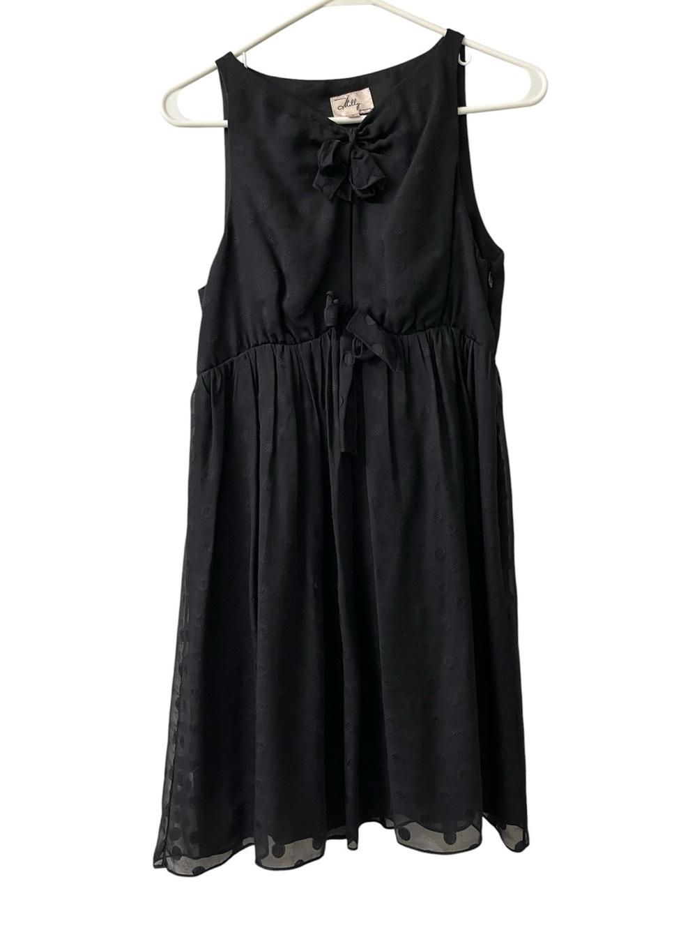 Milly Original Silk Babydoll Dress Clip Dot Bow Keyhole Whimsigoth Y2K Size 6